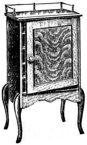 Image of Sears 1902 Golden Oak Music Cabinet