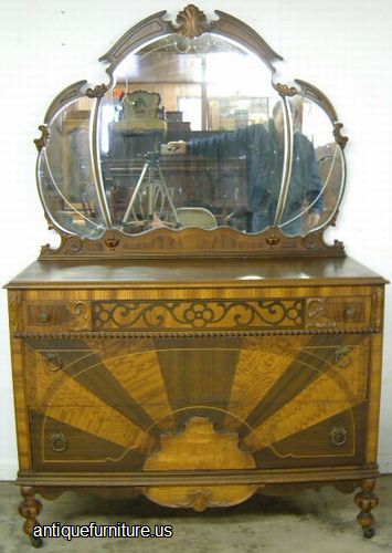 Antique Ornate Walnut Dresser