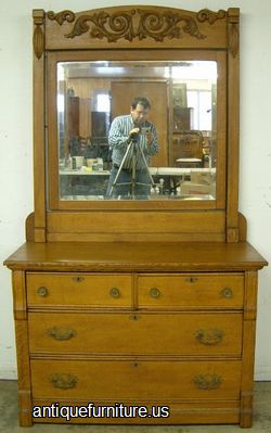 Antique Oak Dresser Mirror
