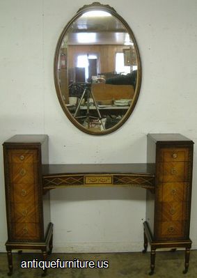 Antique Paint Decorated Lingerie Chest Mirror