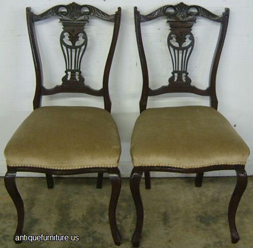 Antique Ornate Mahogany Chairs