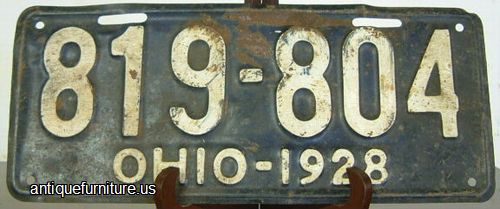 1928 Ohio License Plate Image