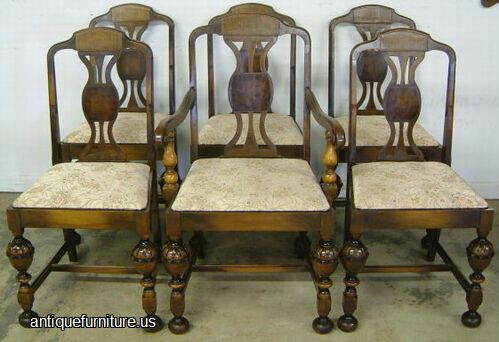 Set Walnut Dining Chairs Image