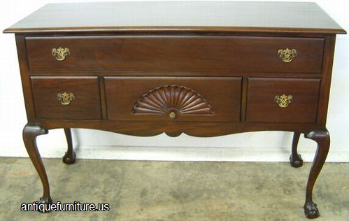 Antique Mahogany Ball And Claw 4 Drawer Server