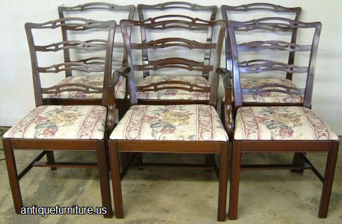 Set Of 6 Mahogany Dining Room Chairs Image