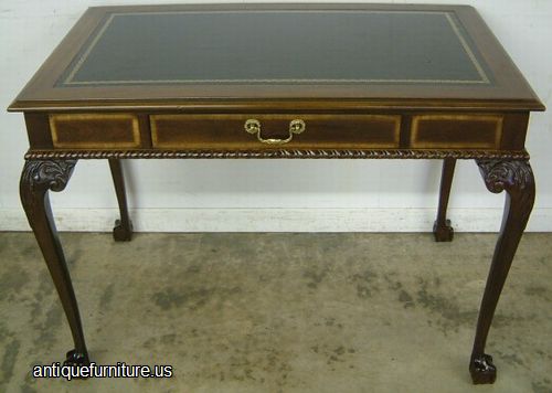 Drexel Mahogany Leather Top Library Table Image