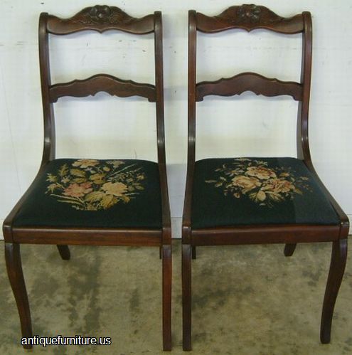Antique Mahogany Needlepoint Chairs