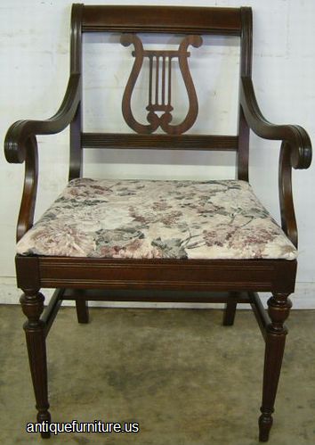 Lyre Back Dining Room Chair With Arms Image