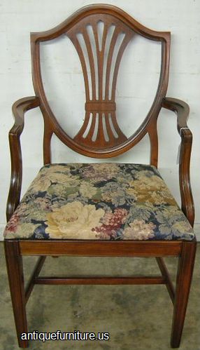 Mahogany Shieldback Dining Chair With Arms Image