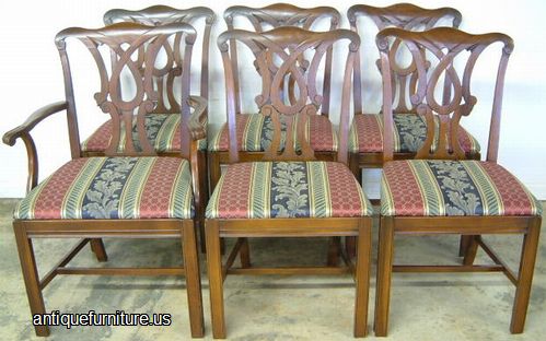 Set Of 6 Walnut Dining Chairs Image