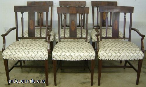 Inlaid Flame Mahogany Dining Chairs Image