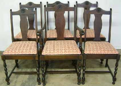 Set Walnut Dining Chairs Image