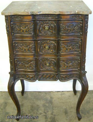 Antique French Style Marble Top Commode