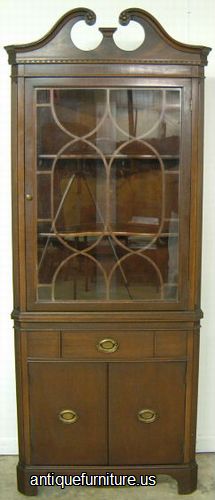 Antique Mahogany Corner China Cabinet