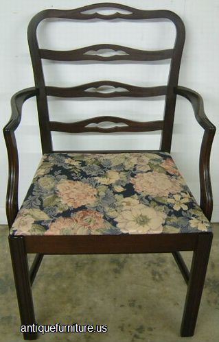 Antique Mahogany Ribbon Back Dining Chair