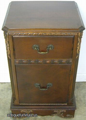 Antique Ornate Mahogany Nightstand