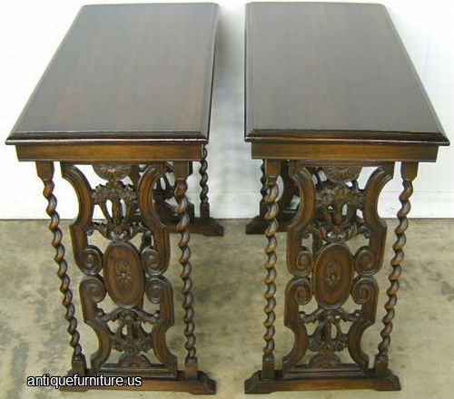 Antique Pair Walnut Tables
