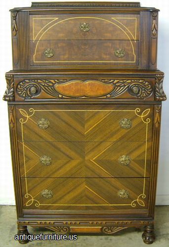 Antique Ornate Walnut Chest