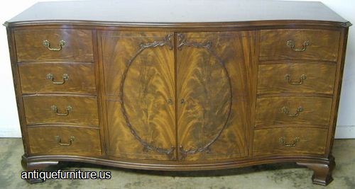 Antique Romweber Flame Mahogany Sideboard