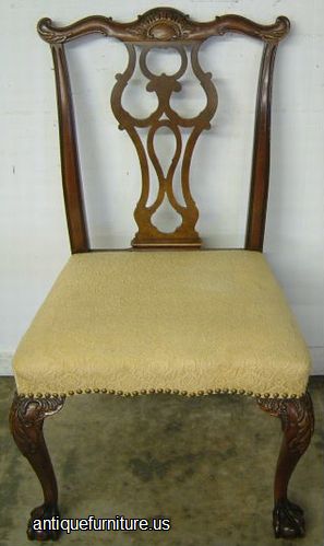 Antique Romweber Mahogany Ball Claw Dining Chair