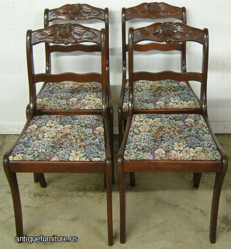 Antique Set Mahogany Dining Room Chairs