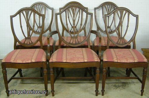 Antique Set Shieldback Dining Room Chairs