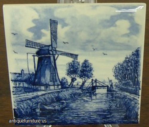 Antique Delft Hand Painted Tile