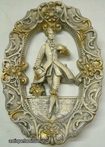 Antique French Man Wall Plaque
