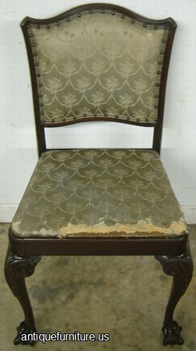 Antique Mahogany Ball Claw Boudoir Chair