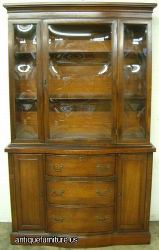 Antique Mahogany Bubble Glass China Cabinet