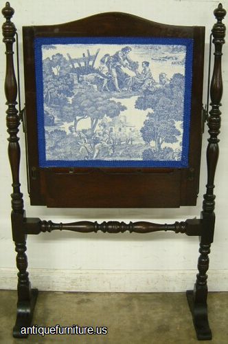 Antique Mahogany Fire Screen