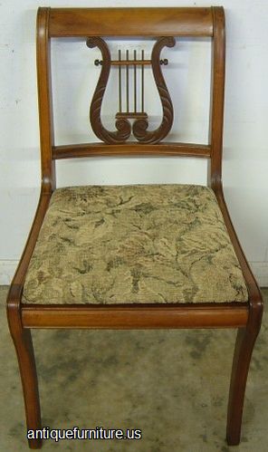 Antique Mahogany Lyre Back Dining Chair