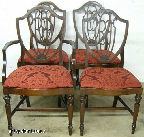 Antique Mahogany Shieldback Dining Chairs