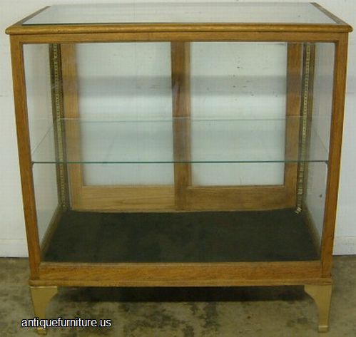 Antique Oak Store Showcase