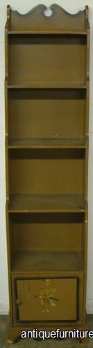 Antique Paint Decorated Curio Shelf