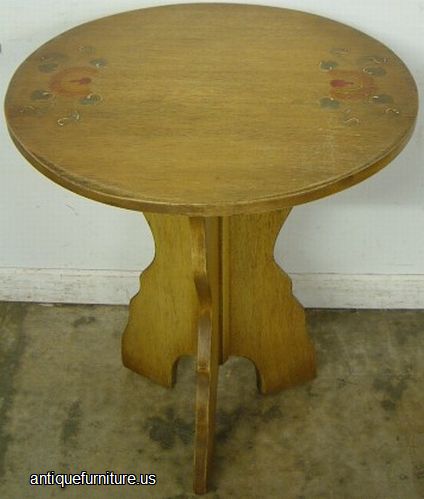 Antique Paint Decorated Lamp Table