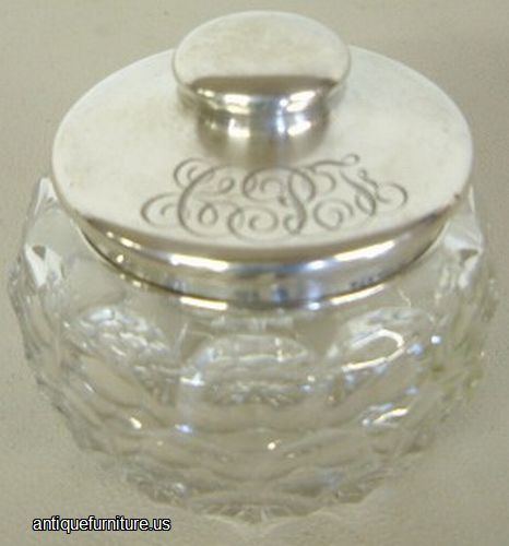 Antique Sterling Top Dresser Jar