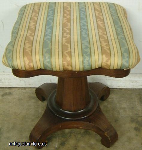 Antique Walnut Organ Stool