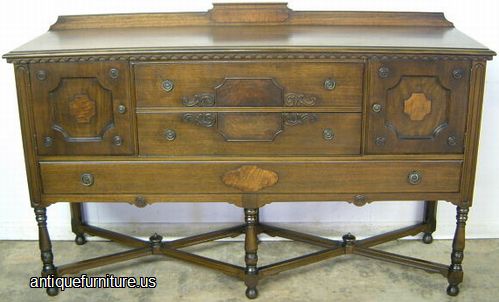 Antique Burl Walnut Sideboard