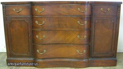 Antique Mahogany Serpentine Sideboard