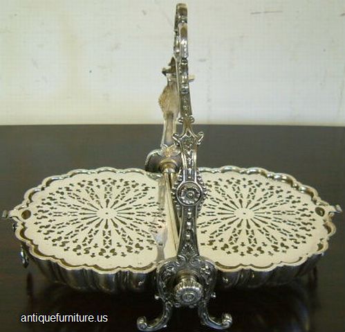 Antique Silverplate Shell Shaped Biscuit Warmer