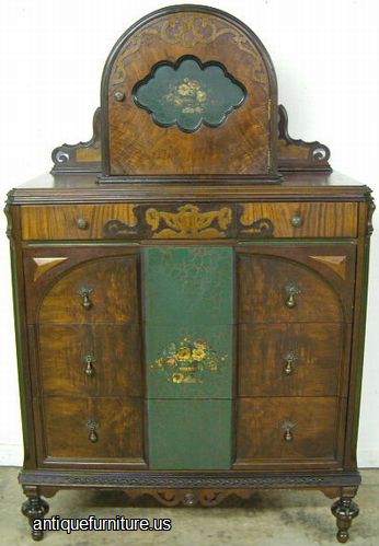 Antique Star Burl Walnut Chest
