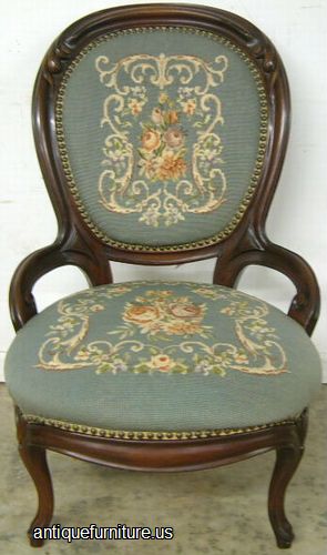 Antique Victorian Needlepoint Palor Chair