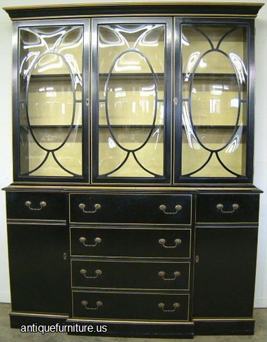 Antique Bubble Glass Breakfront