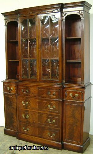 Antique Flame Mahogany Breakfront