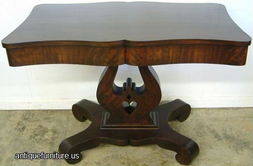 Antique Flame Mahogany Library Table