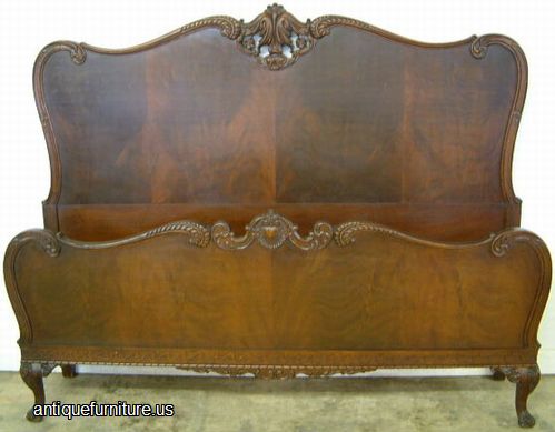 Antique French Style Mahogany Bed