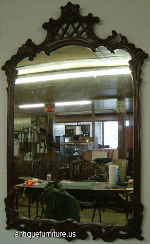 Antique French Style Mahogany Mirror