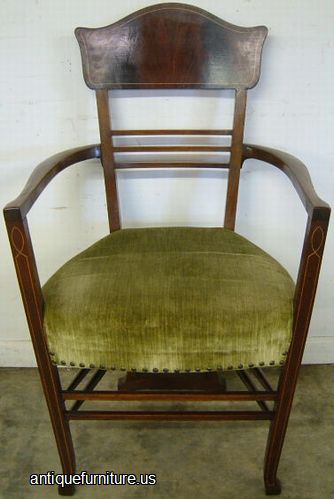 Antique Inlaid Mahogany Chair