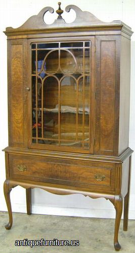 Antique Walnut China Cabinet